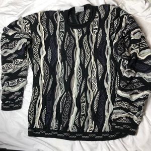 Vintage COOGI XLT Black White Grey Sweater